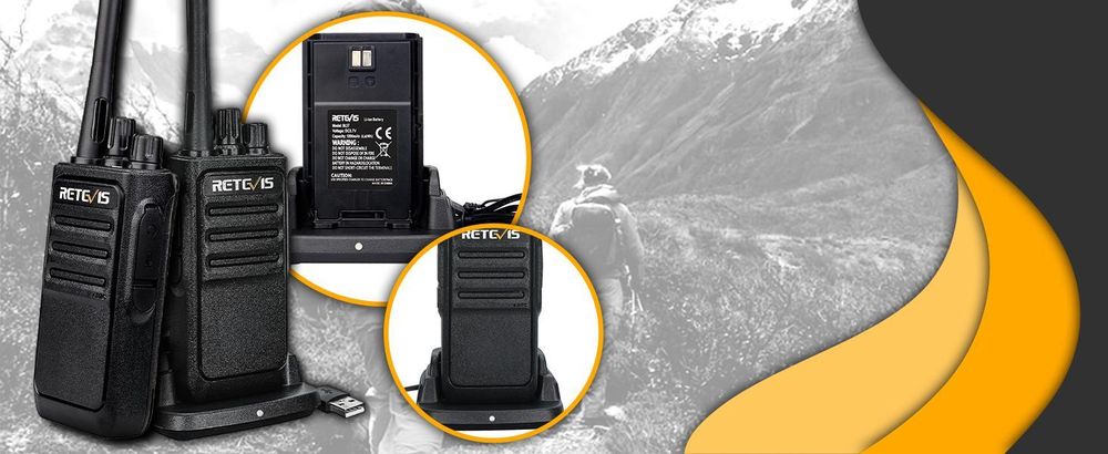 Retevis RT617 Walkie Talkie, PMR Funkgerät, 16 Kanäle, 1200mAh, VOX, nichtmagnetisches Mikrofon, für Familienaktivitäten Biking Camping (1 Paar, Schwarz)