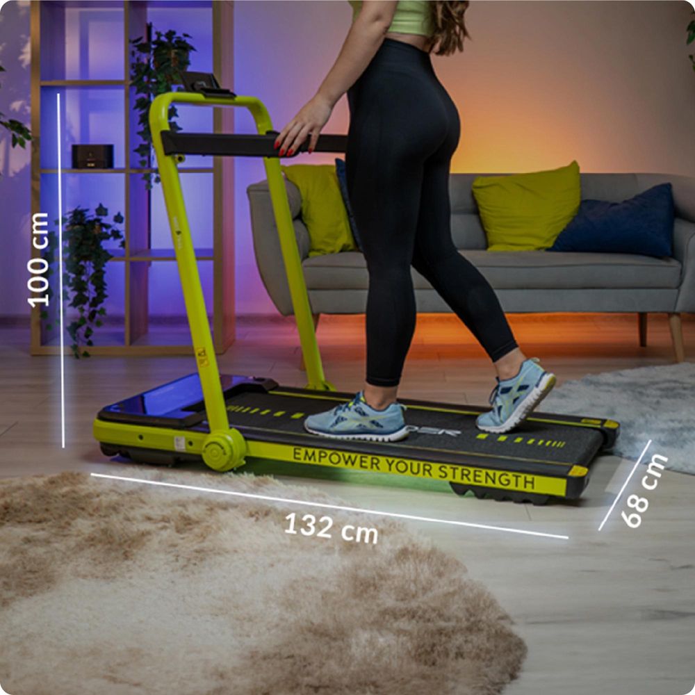 Laufband Thunder IMPACT LIME 106,5x40cm 12km/h FitShow klappbar Bluetooth Transportrollen