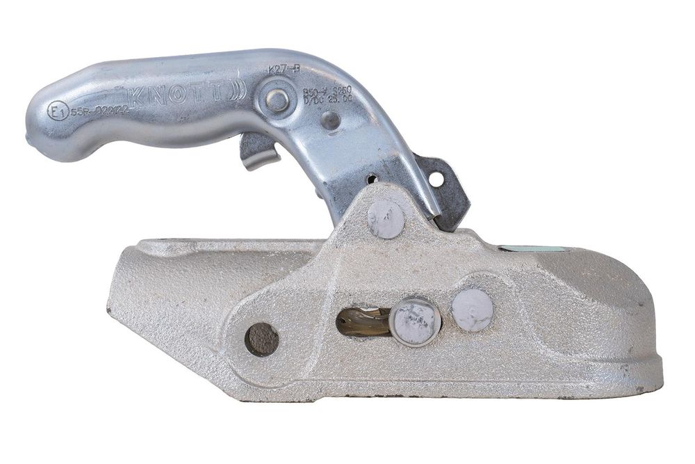 Guľové ťažné zariadenie KNOTT K27-B pre príves s hmotnosťou 2700 kg s ťažnou tyčou s priemerom 45 mm, liatinové