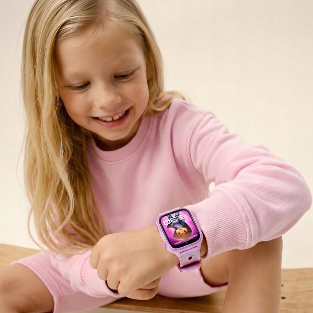 Forever Bestii KW-540 KI-Smartwatch für Kinder – 4G-GPS/WLAN Smartwatch mit Tracker, Videoanruf-Funktion und SOS-Taste (Rosa)