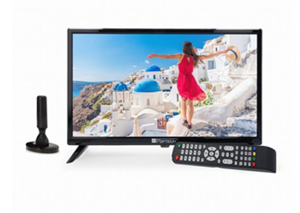 Wohnmobil Camping Fernseher LED TV 19 Zoll Opticum LCD DVB S S2 T2 C USB 12 V 230 Volt