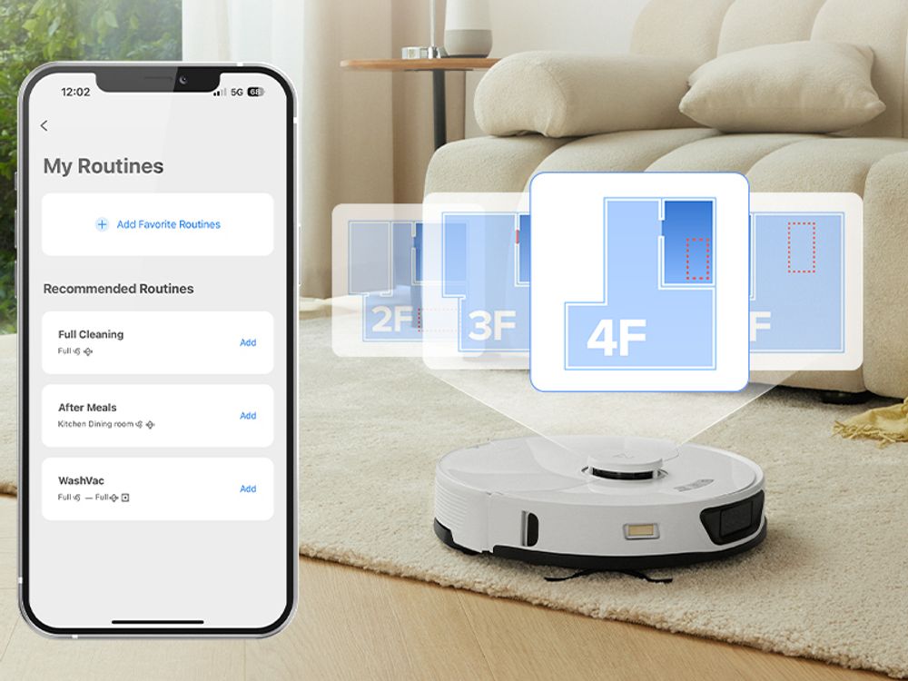 Roborock QV 35A Staubsauger Roboter mit Wischfunktion&Hebarem Wischmopp 8.000pa (Upgrade von Qrevo/Qrevo Plus),Anti-Verfilzungsbürste, All-in-One Dock