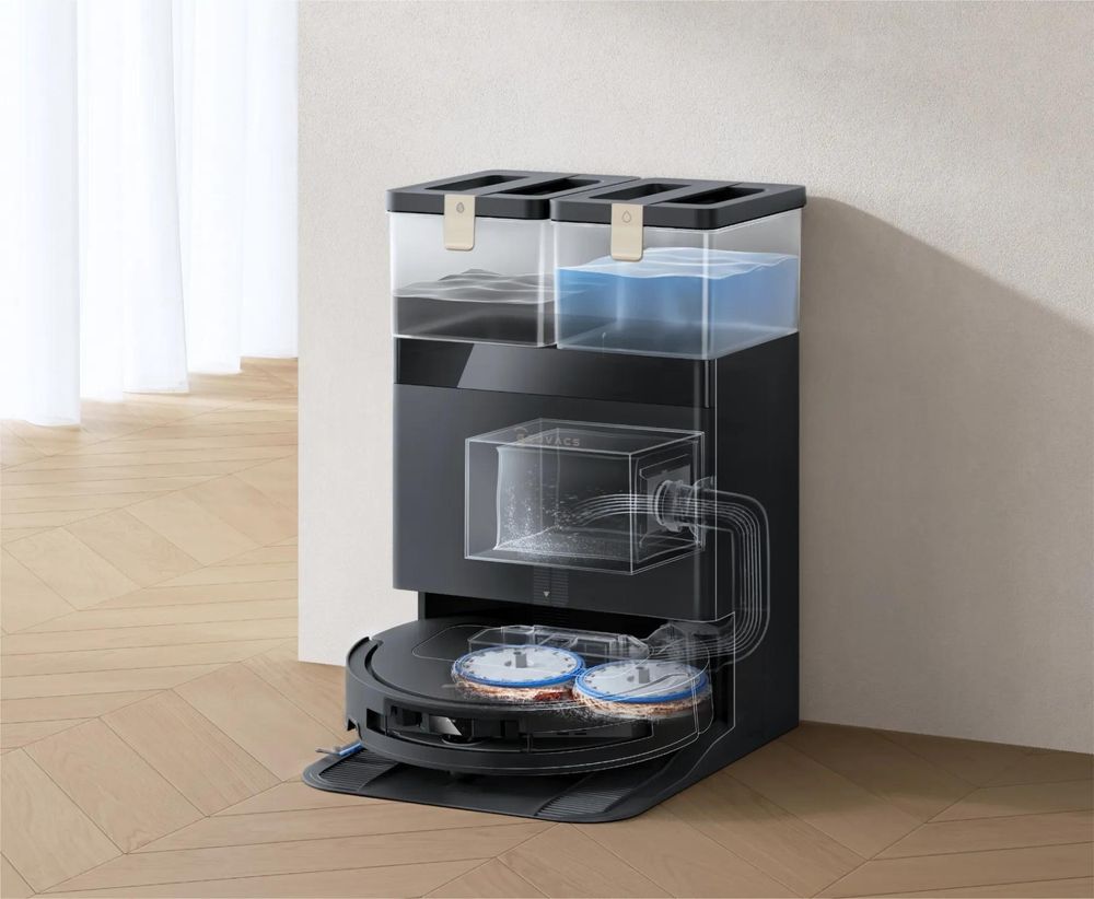 ECOVACS DEEBOT 25000Pa T50 PRO OMNI GEN3 Staubsauger Roboter mit 2PCS Original-Reinigungsflüssigkeit, Schwarz (Upgrade von T50 PRO GEN2)
