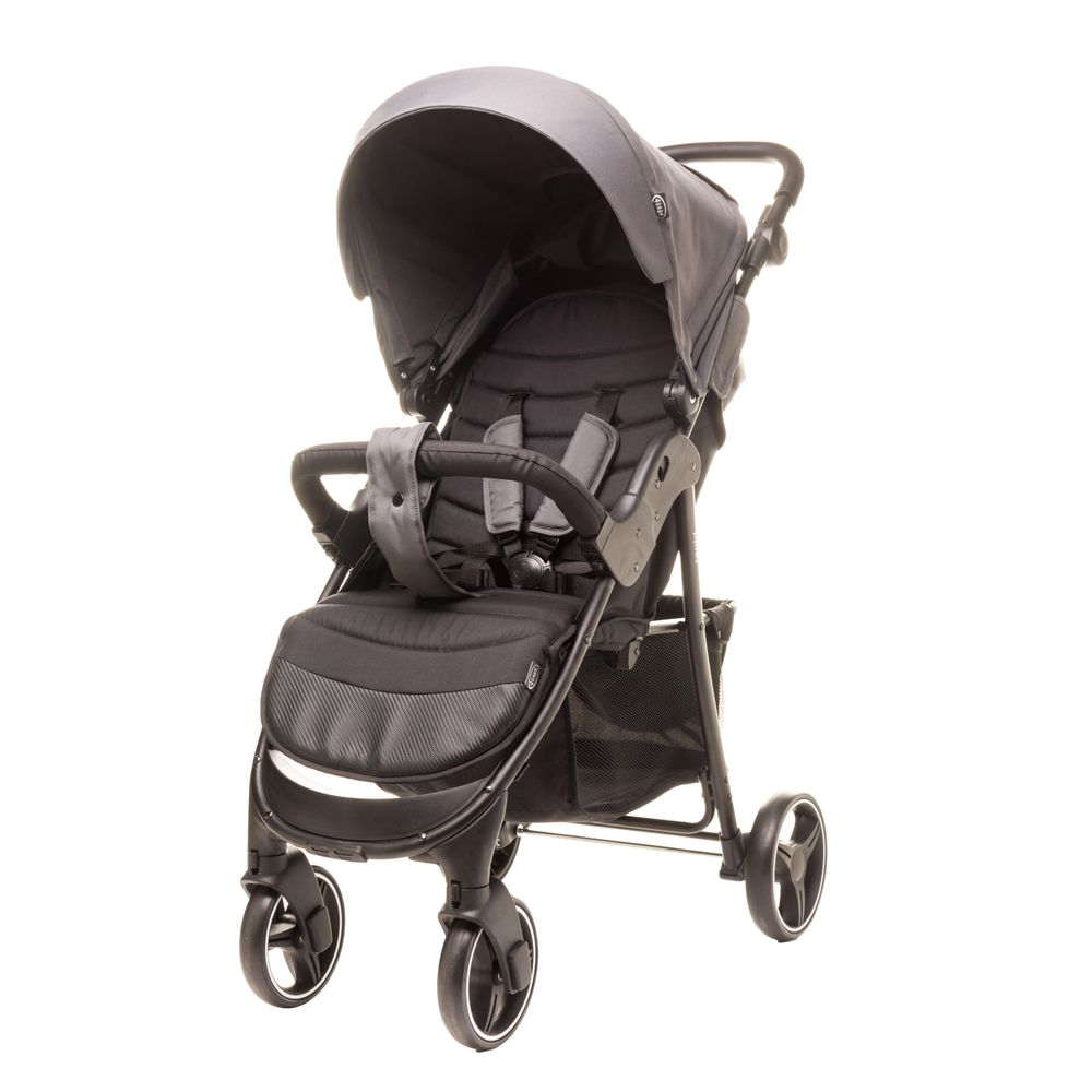 4Baby | Kinderwagen - Buggy Kinderwagen - Melange Grau - Kompakt - Verstellbare Rückenlehne - Ideal für Stadt und Gelände - bis zu 22 kg - Rapid