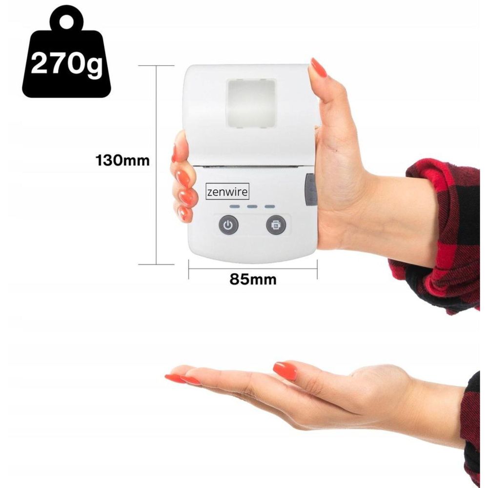 Mini-Drucker - Drucker für Etiketten und Aufkleber - tragbar - Thermodrucker - Bluetooth USB-C - mit integriertem 1500-mAh