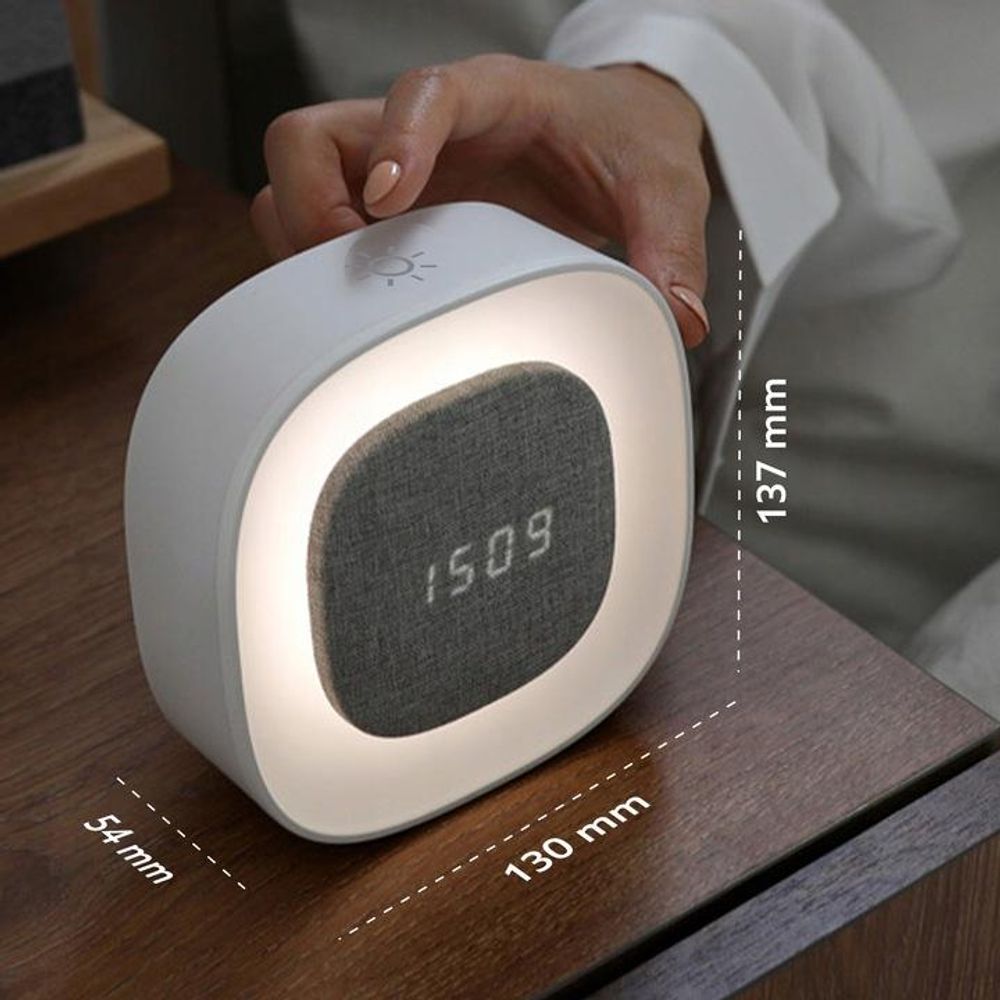 LED luce notturna sveglia PURE FNL-03 BJORN bianco quadrato Forever Light