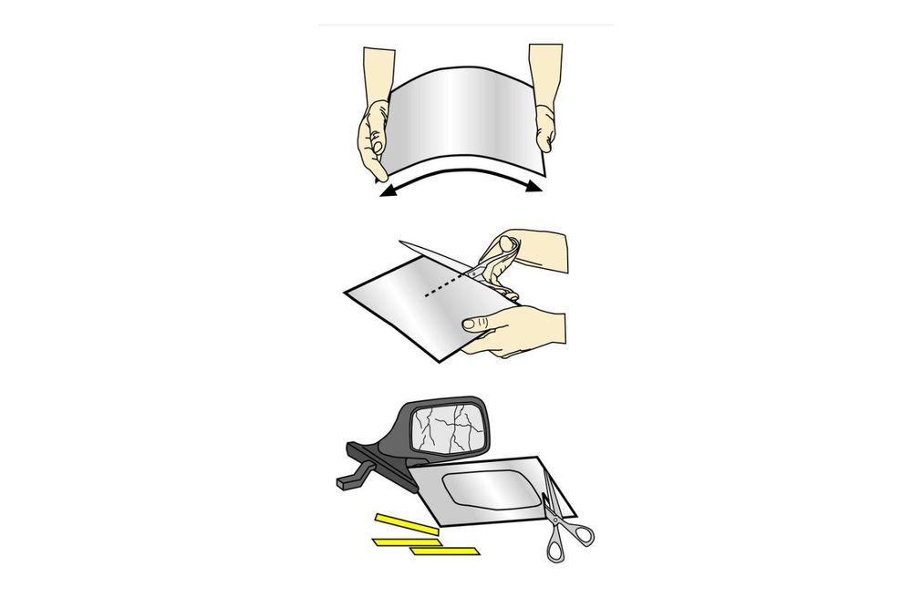 LAMPA Accessories Selbstklebender Spiegel 253x178 mm für Auto und Garage
