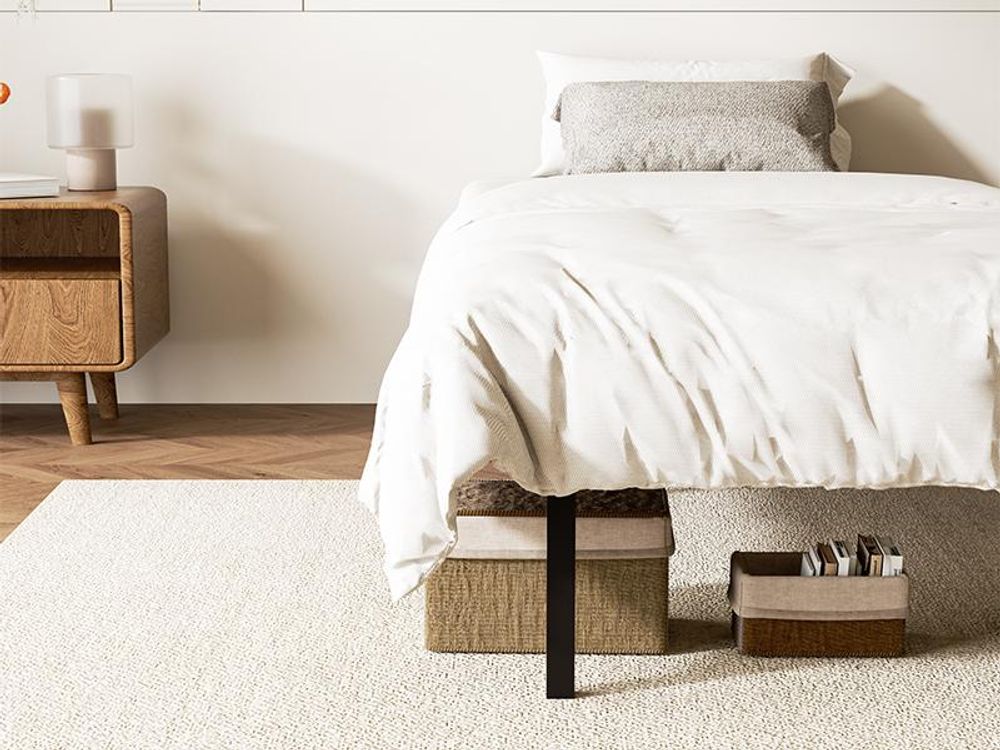 DEWINNER - Sommier 90x190 cm | Sommier à Lattes 90x190 Solide et Confortable | Cadre de lit métal avec 6 Pieds Inclus | 14 Lattes en Bois de peuplier