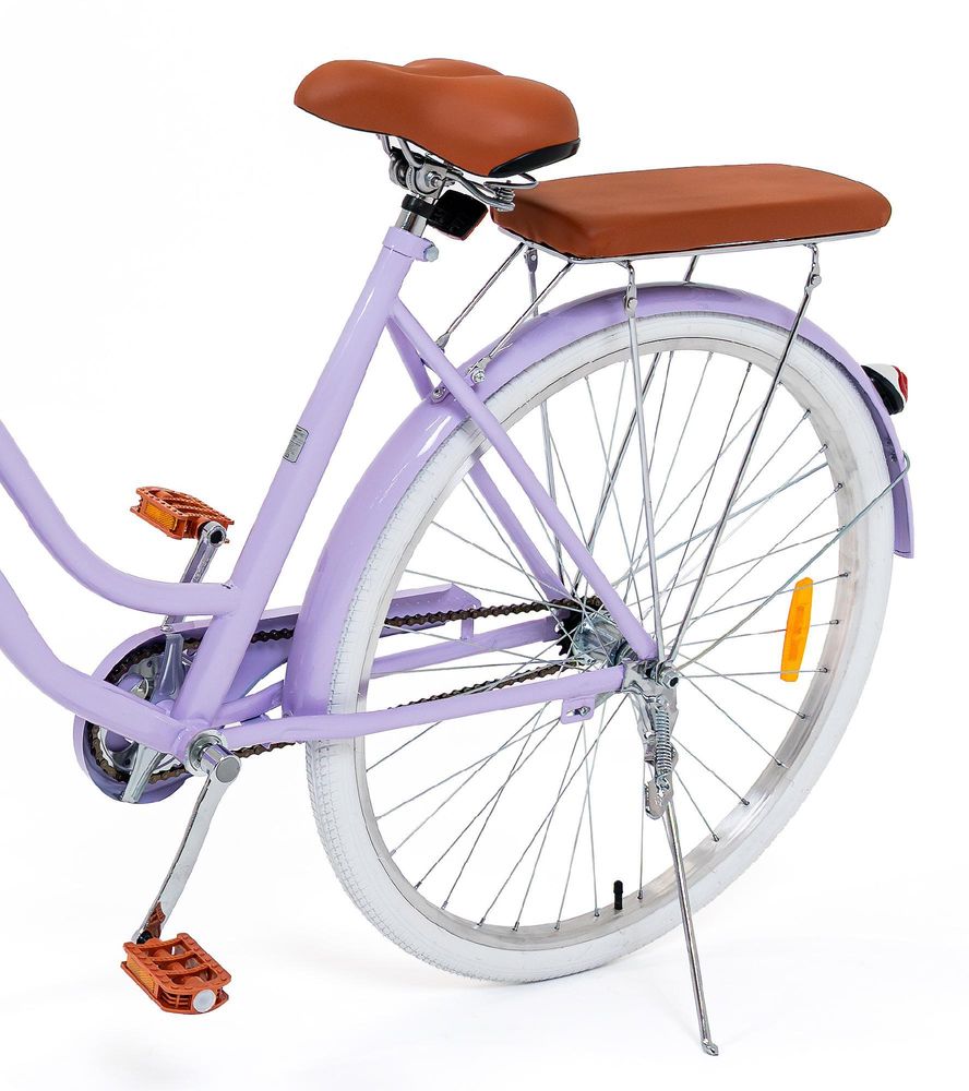 Dámsky mestský bicykel 28 palcov VOLTOURI Retro bicykel košík nosič oceľový rám 17" Liliový
