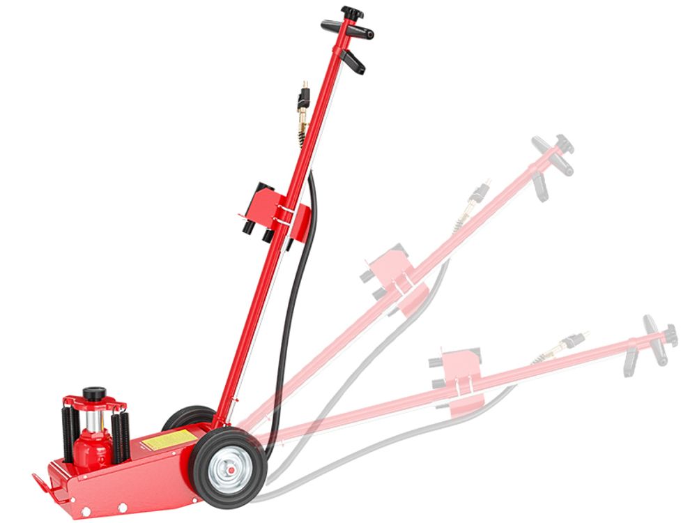 Wiltec Pneumatischer Rangierwagenheber 22 t, 245-535 mm, Fahrbar, mit Druckaufsätzen, Druckluft Wagenheber für Lkw Kfz und Werkstatt