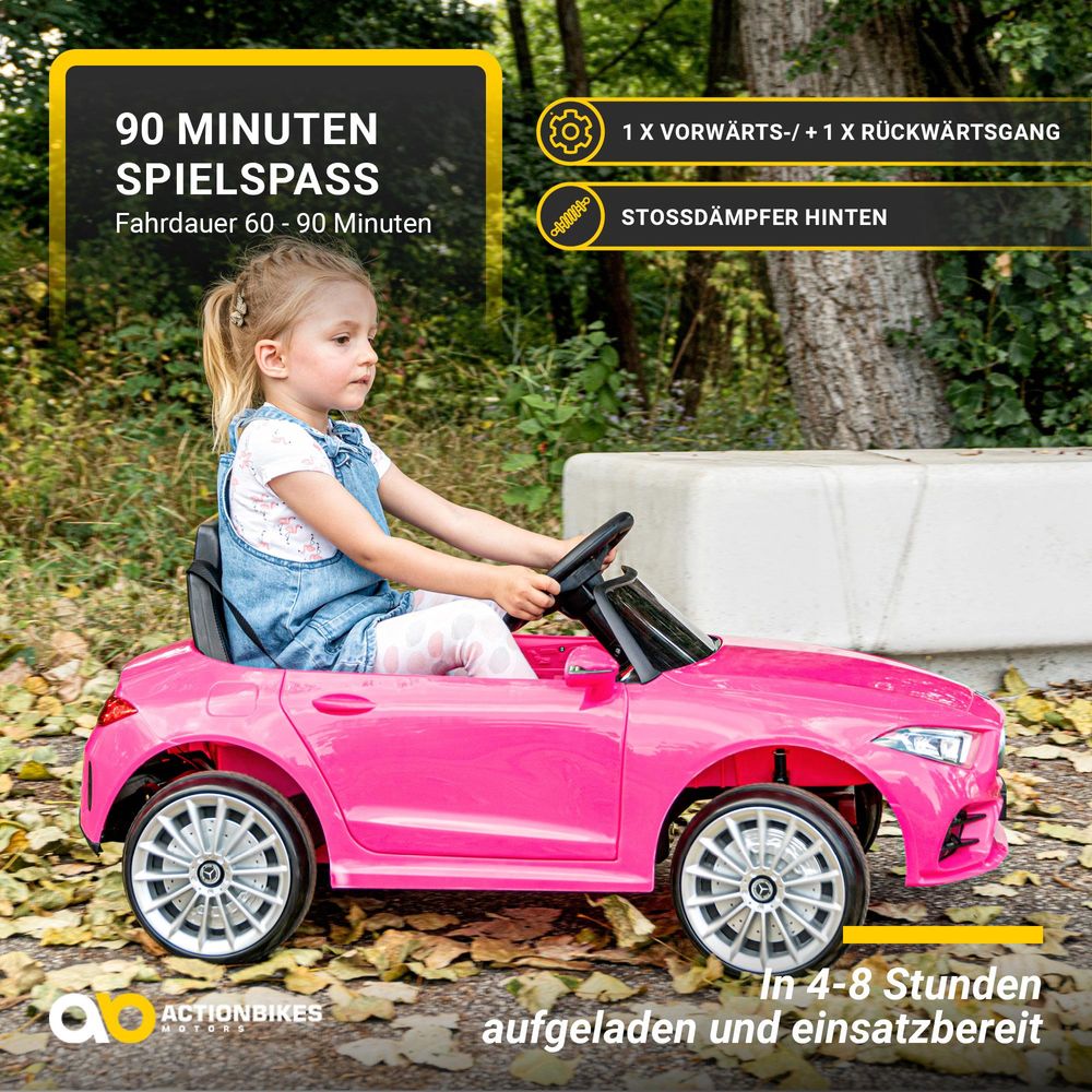 Actionbikes Motors Mercedes Benz CLS 350 Coupé | Kinder Elektro Auto - Kinderfahrzeug für 3-5 Jahre - Sound - Fernbedienung - bis 2x12 V Motor - Pink