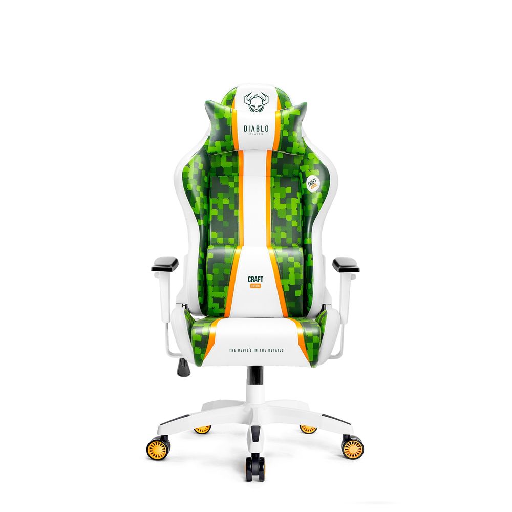 Diablo X-One 2.0 Gaming Stuhl Bürostuhl Schreibtischstuhl Verstellbare Armlehnen Ergonomisches Design Nacken/-Lendenkissen Craft Edition Small