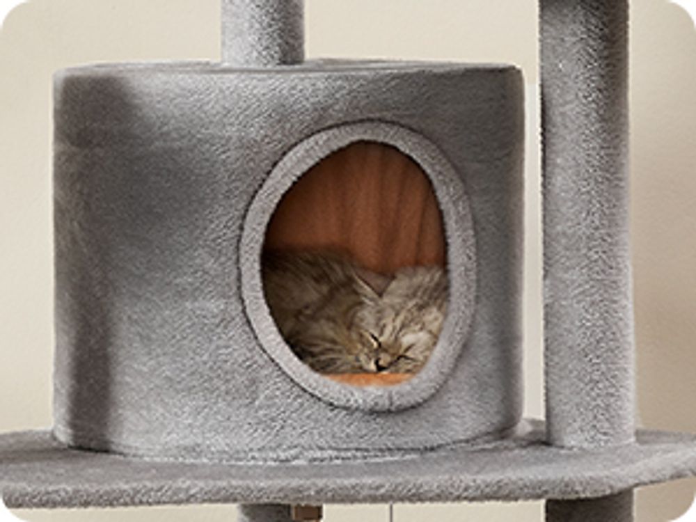 Feandrea Kratzbaum groß, 196 cm, mit Katzenturm, gemütliche Höhlen, Katzenbürste, mehrstöckig