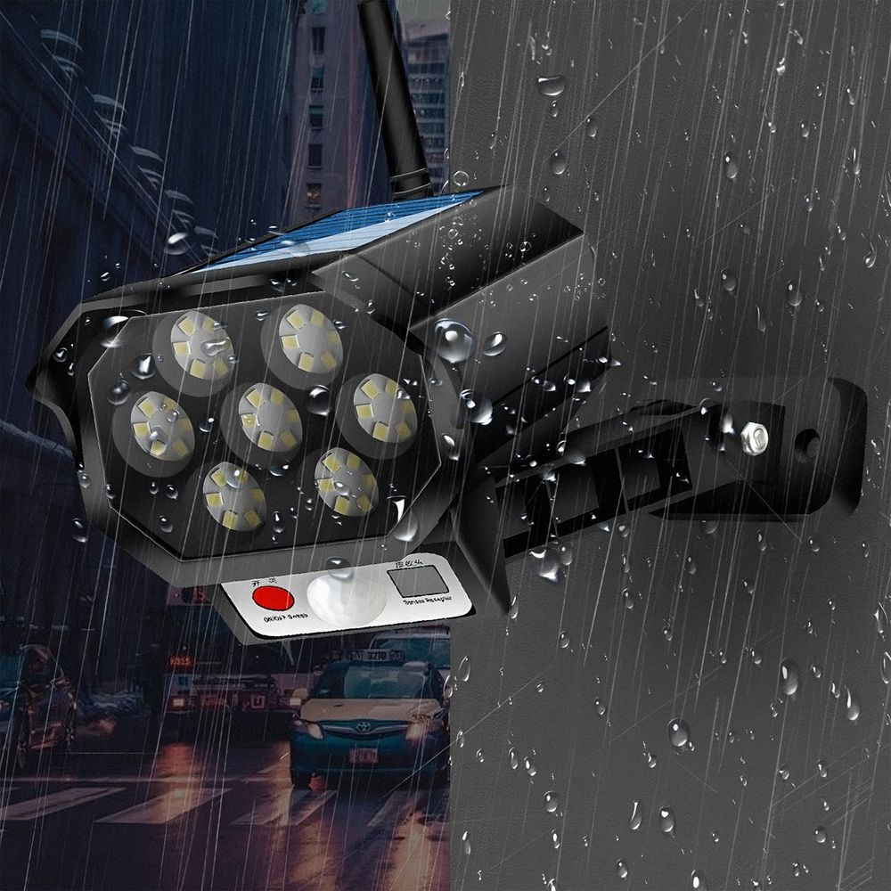 Kamera Attrappe Solar mit LED Licht Dummy Alarm Überwachung Fake Überwachungskamera Innen und Außen Alarmanlage Schwarz Retoo
