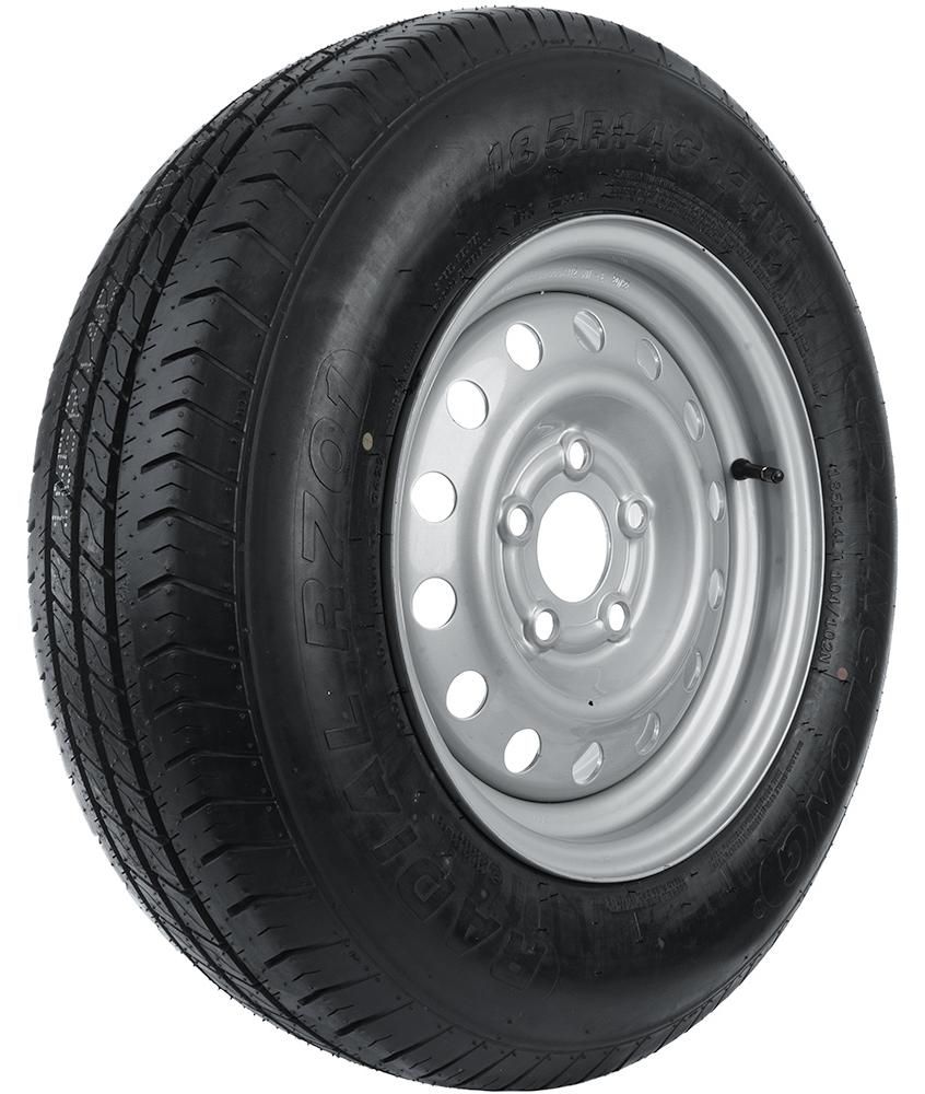 UNITRAILER Komplettrad 185/80 R14C für schwere Anhänger und Wohnwagen