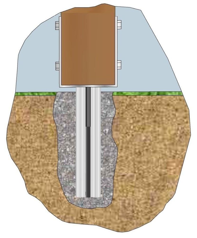 Pfostenträger zum Einbetonieren mit T-Dolle für Holzbalken 100 mm (10 cm)