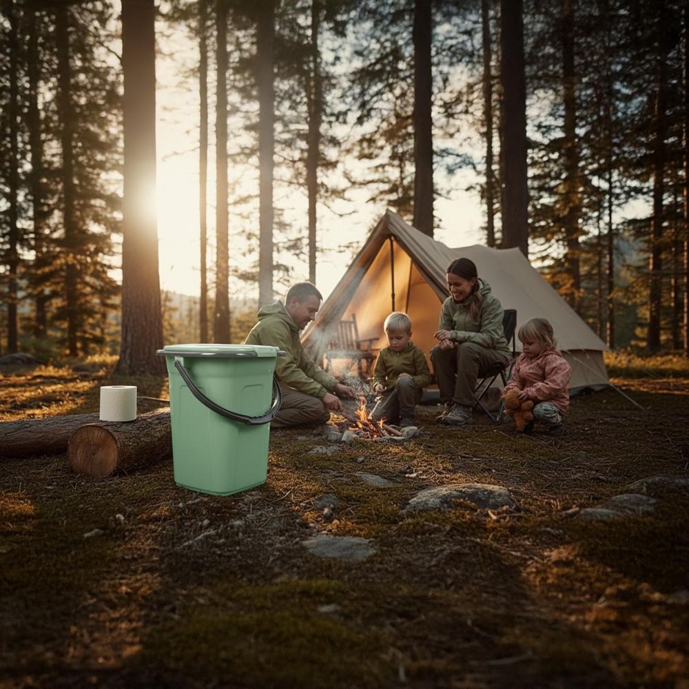 Toiletteneimer Campingtoilette Camping Hygiene Outdoor Reisetoilette 19 L Grün