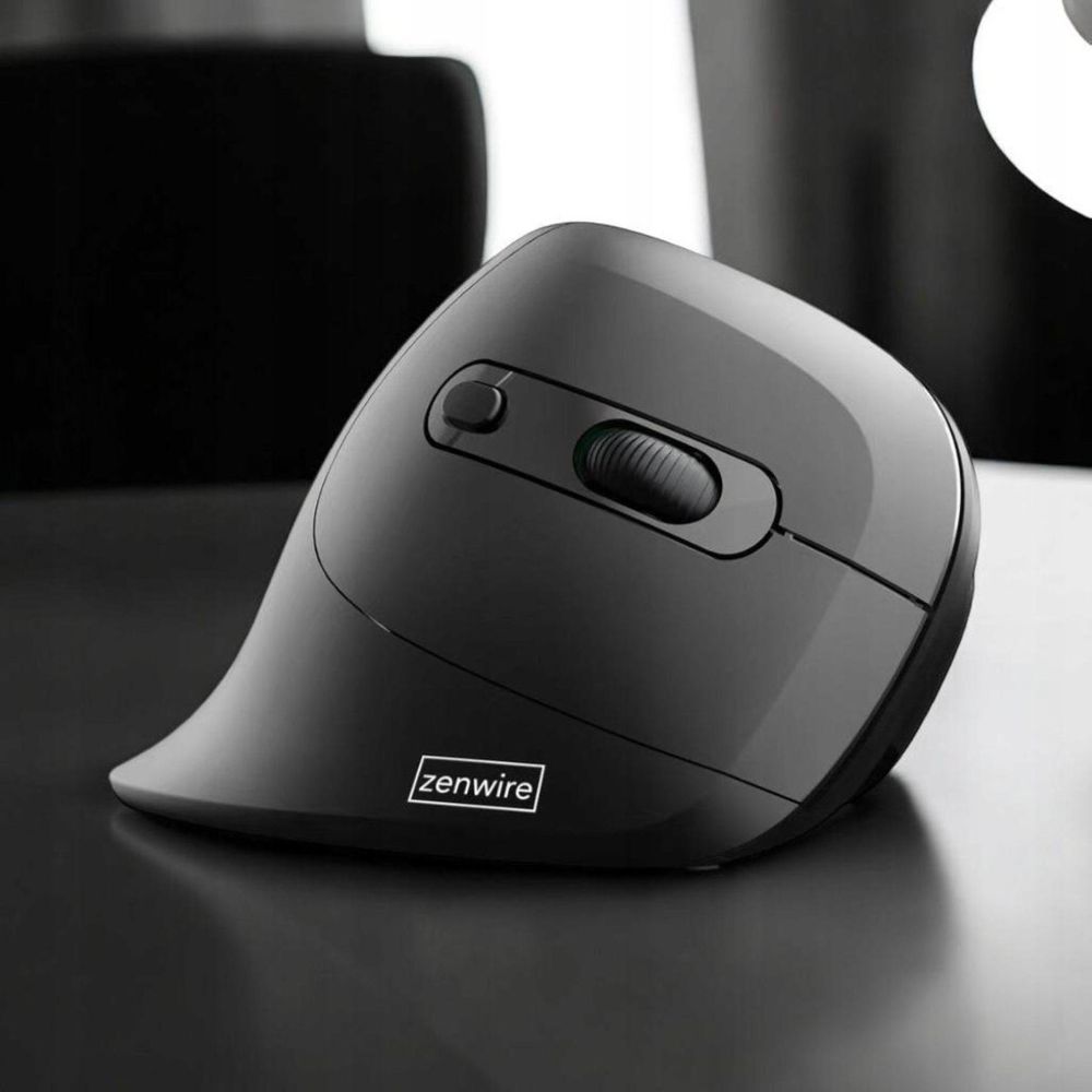 Mouse - Senza fili - Mouse verticale - Per computer e laptop - Nero - Ergonomico