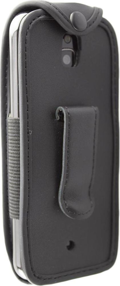 caseroxx Ledertasche mit Gürtelclip kompatibel mit Nokia 6300 4G aus Echtleder, Tasche mit Gürtelclip und Sichtfenster  – Frontalansicht