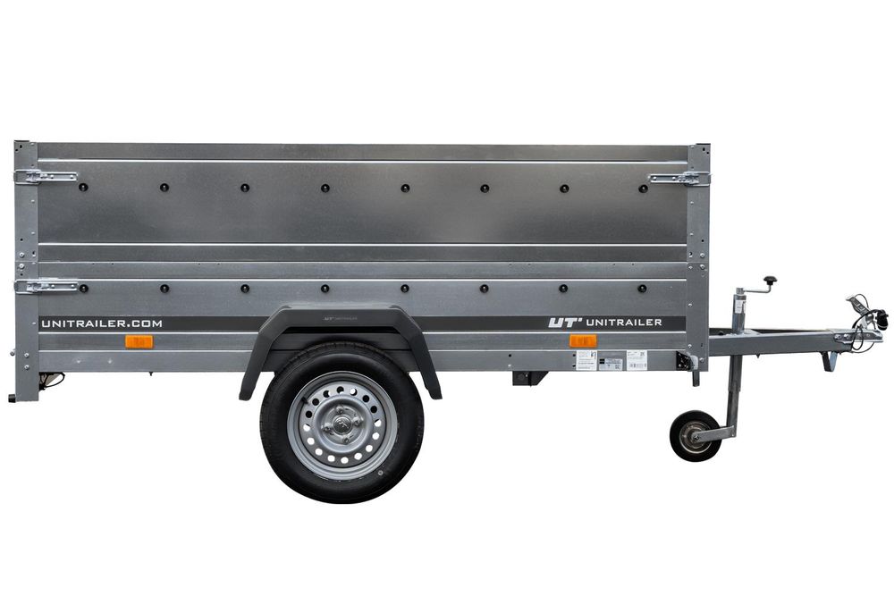 Pkw Anhänger Kipper 230x125 Garden Trailer 230 KIPP Unitrailer 750 kg mit Stützrad und zusätzlichen Bordwänden