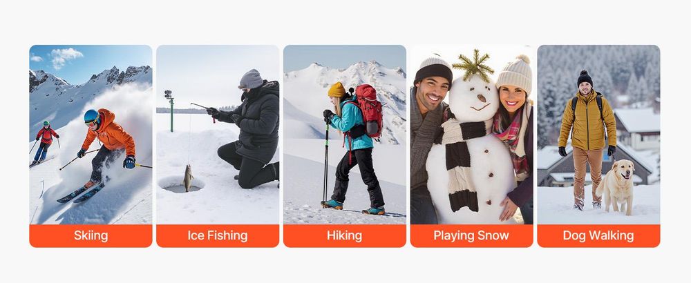 VEVOR Beheizte Socken, Größe XL, 5000 mAh Akku, wiederaufladbare Heizsocken mit 4 Heizstufen & APP-Steuerung, 40–70 ° Fußwärmer für Outdoor, Skifahren, Angeln, Camping, Uni