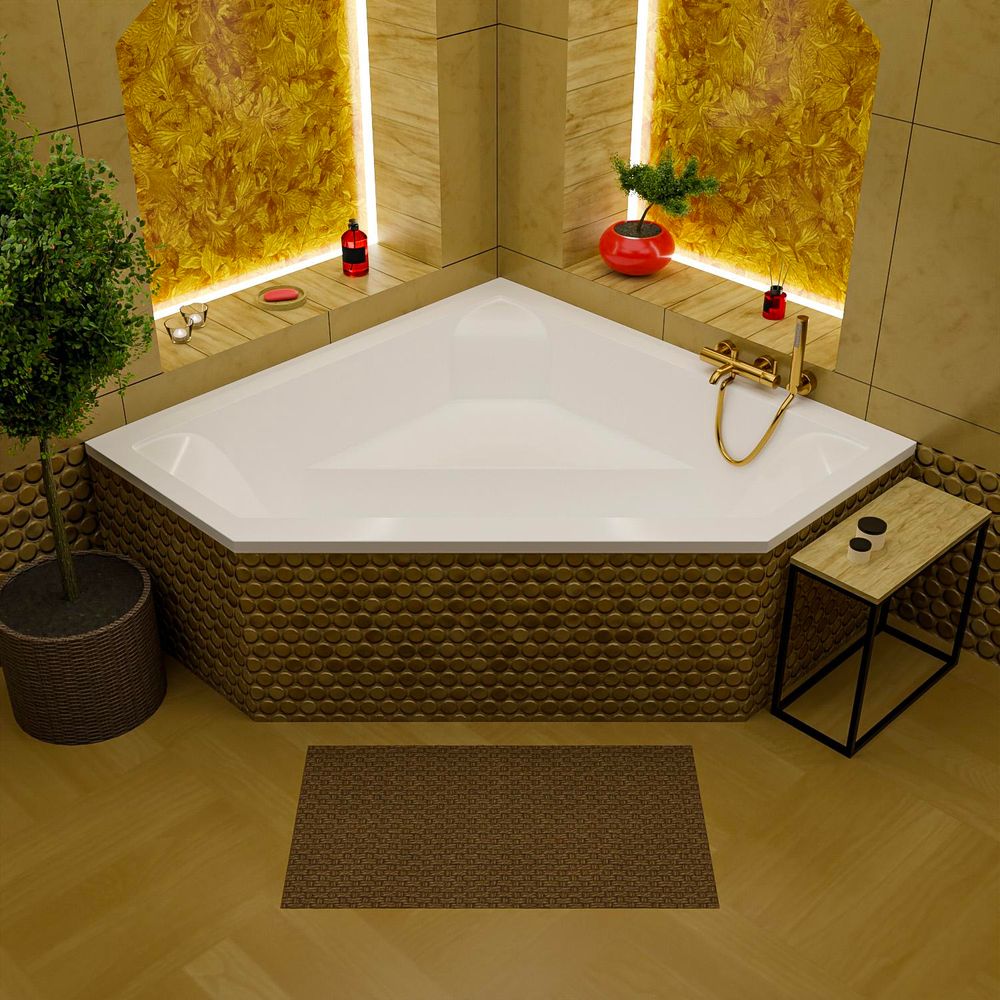 Baignoire d'angle en acrylique sanitaire