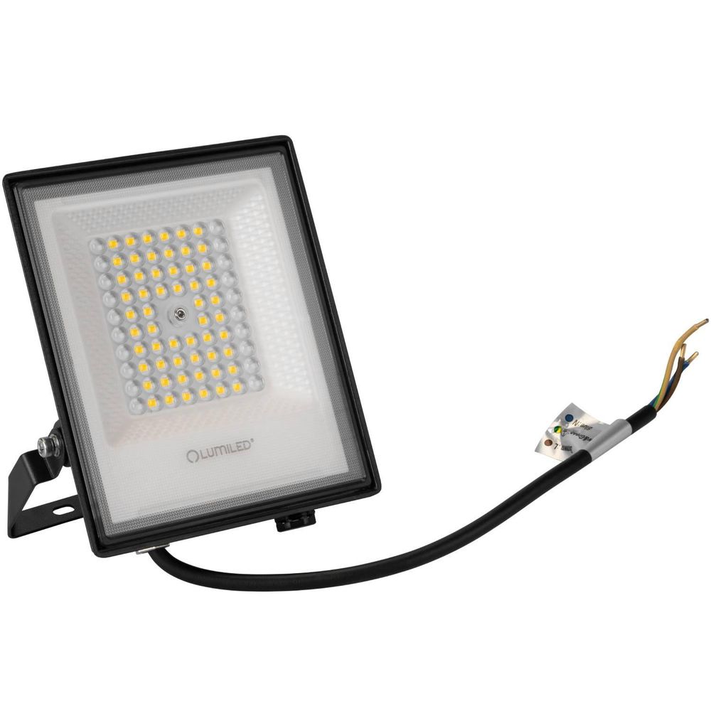 LUMILED LED Strahler mit Linse 50W Superhell Außenstrahler 5500 lm LED Fluter Strahler für Außen IP65 Wasserdicht IK05 4000K Neutralweiß Scheinwerfer Flutlichter schwarz Flutlichtstrahler