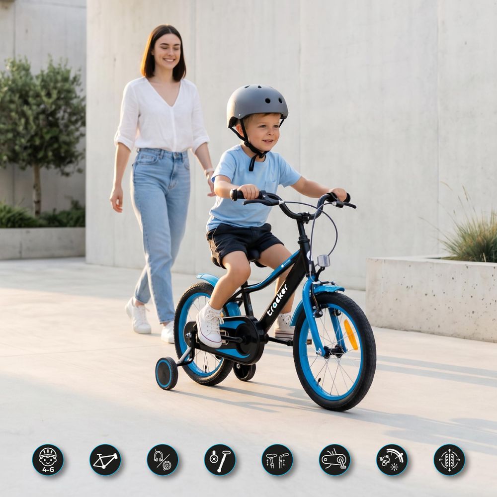 Sun Baby Tracker bike Dětské kolo pro chlapce 16 palců neonově modrá