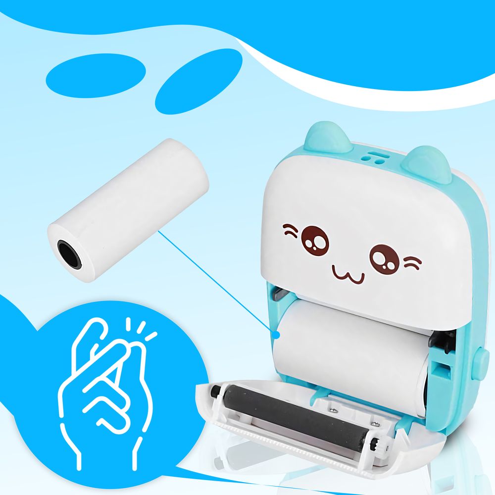 All-in-One Mini-Drucker Thermodrucker Bluetooth Multifunktions-Fotodrucker für Handy Smartphone Drahtloser mit 11 Thermopapierrolle iOS Android Retoo