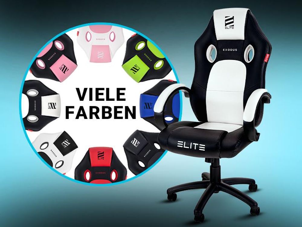 Elite Gaming Stuhl EXODUS | Bürostuhl Ergonomisch - Schreibtischstuhl - PC Gamer Racing Stuhl - Gaming Sessel - Computerstuhl - Belastbar bis 150 kg