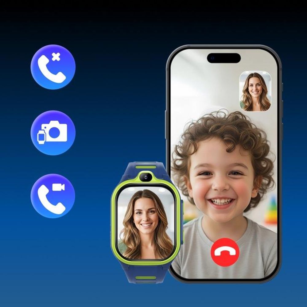 Smartwatch Forever GPS WiFi 4G Kids Boost KW-530 Niebieski AI SOS IPS 2.0" nanoSIM 2Mpx G-Sensor IP67 GeoFencing VideoCall 800 mAh