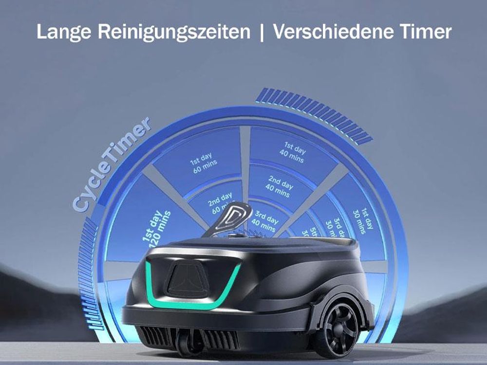 Wybot A1, Roboter-Pool-Reiniger, Pool, Schwarz, Boden, Oberirdischer Pool/eingelassener Pool, 180 µm