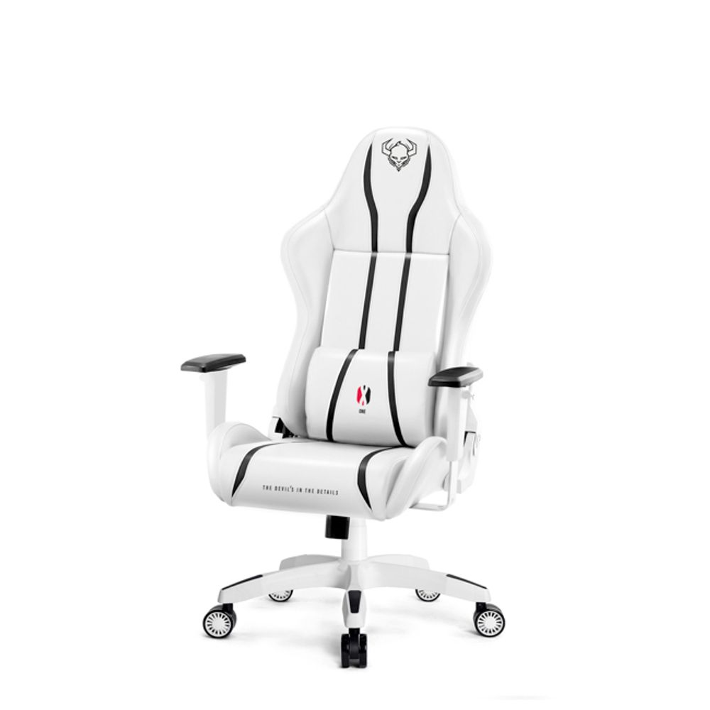 Diablo X-One 2.0 Herní židle Kancelářská židle Kancelářská židle Nastavitelné područky Ergonomický design Krční/bederní polštář Bílá malá