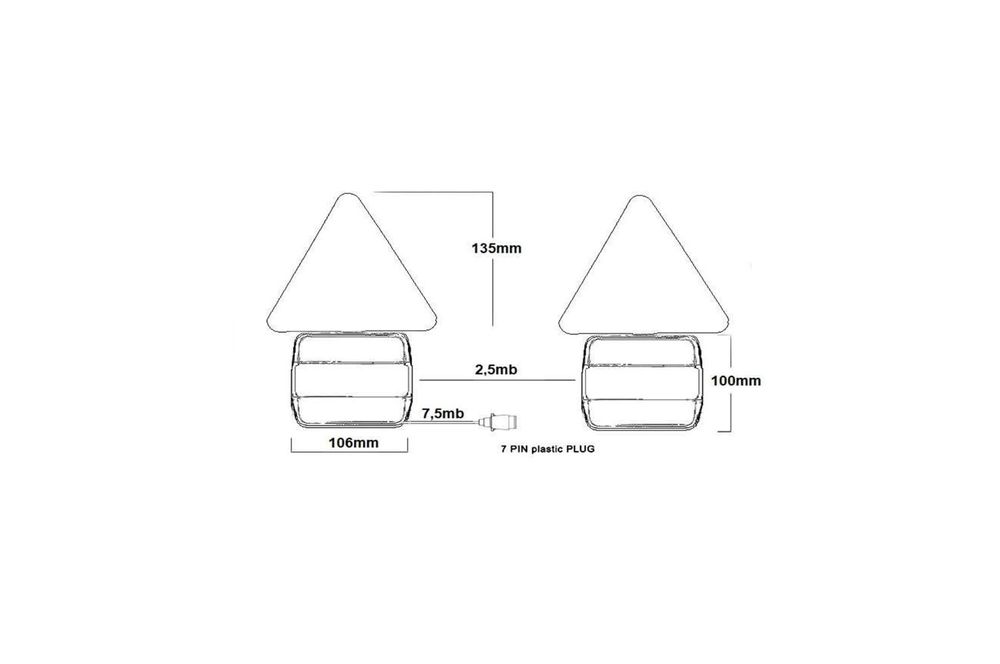 Zadní světla KAMAR L1070-Z 4 funkce levé + pravé s magnetem