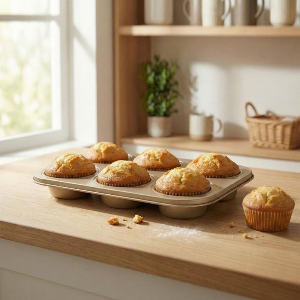 WELLHAUS Muffinform, 26.5x2.7x18.5 cm, 6 Stück, Gold