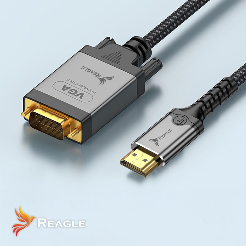 REAGLE HDMI auf VGA 2M FULL HD D-SUB Flachkabel Adapter 1080p
