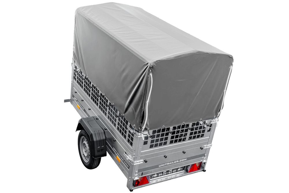 Kippanhänger Garden Trailer 200 KIPP 200x106 cm 750 kg mit Laubgitteraufsatz, Hochplane, Hochspriegel und Stützrad