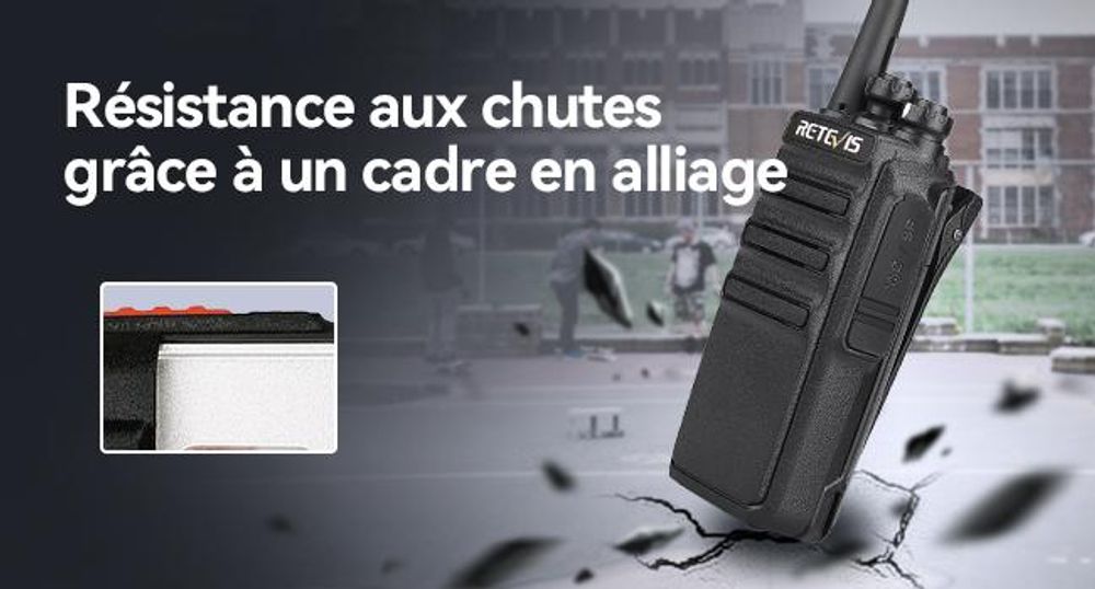 Radio Retevis RT24, 16 canaux VOX Squelch radio portative Rechargeable avec oreillette Support de charge USB, pour l'école, l'hôtel, le chantier de construction