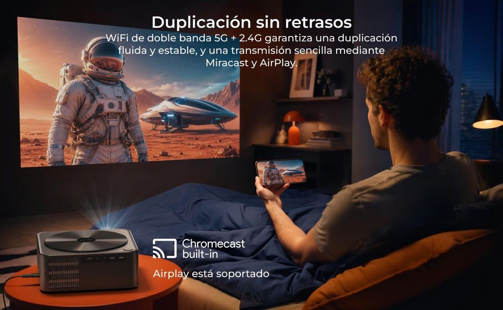 Ultimea Apollo-P40: Proyector 4K, versión actualizada con detección de obstáculos, 700 lúmenes ANSI y ajuste inteligente de la imagen