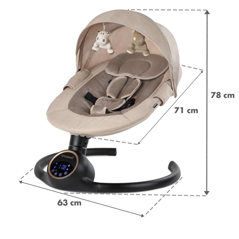 Elektrische 2-in-1-Schaukel, Bluetooth, REVE Beige-Gold