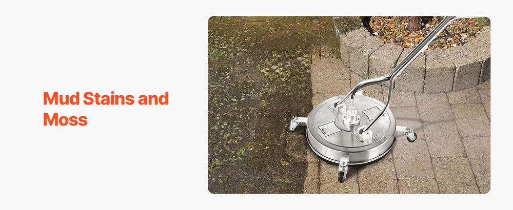 VEVOR 15" Hochdruckreiniger Flächenreiniger, Edelstahl Hochdruckreiniger Aufsätze mit 4 Rädern, 4000 Max PSI, 1/4 Schnellanschluss, 2 Sprühdüsen, 2 Verlängerungsrohre für Beton, Terrasse, Deck, Edelstahl-f, 53.3 cm