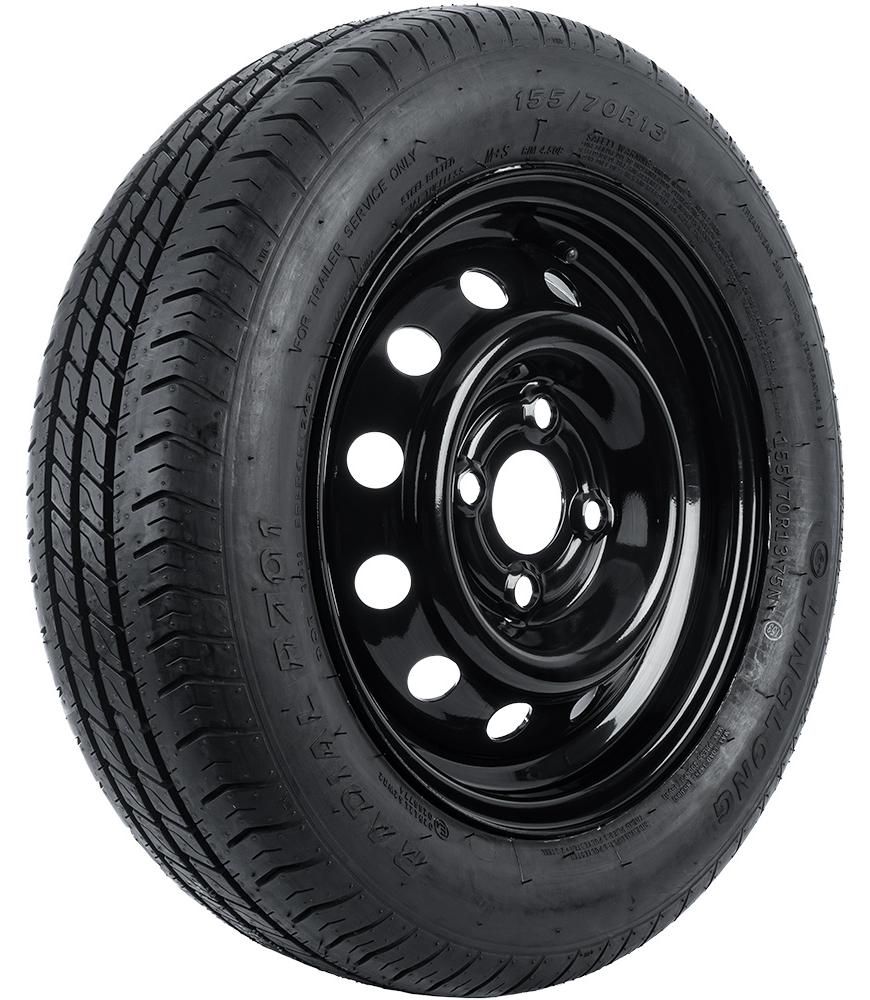 UNITRAILER Komplettrad 155/70 R13 75N schwarz für leichte PKW-Anhänger