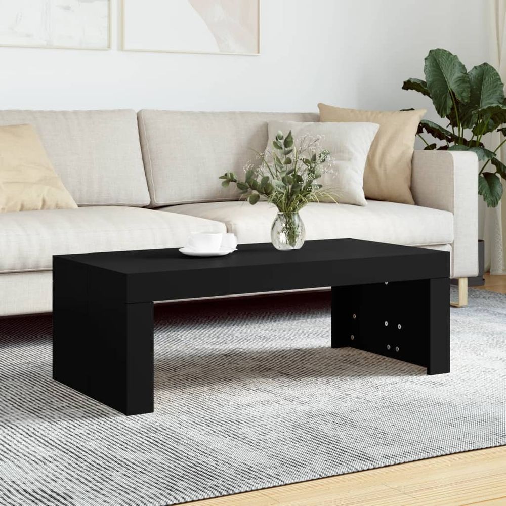 The Living Store Couchtisch Schwarz 102x50x36 cm Holzwerkstoff
