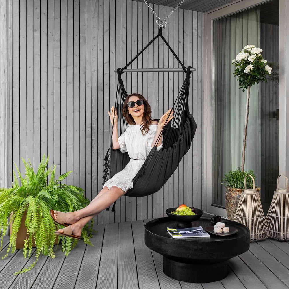 di volio Indoor & Outdoor Hängesessel FIRA - Hängestuhl für Garten, Balkon und Terrasse - Hängeschaukel mit 2 Kissen
