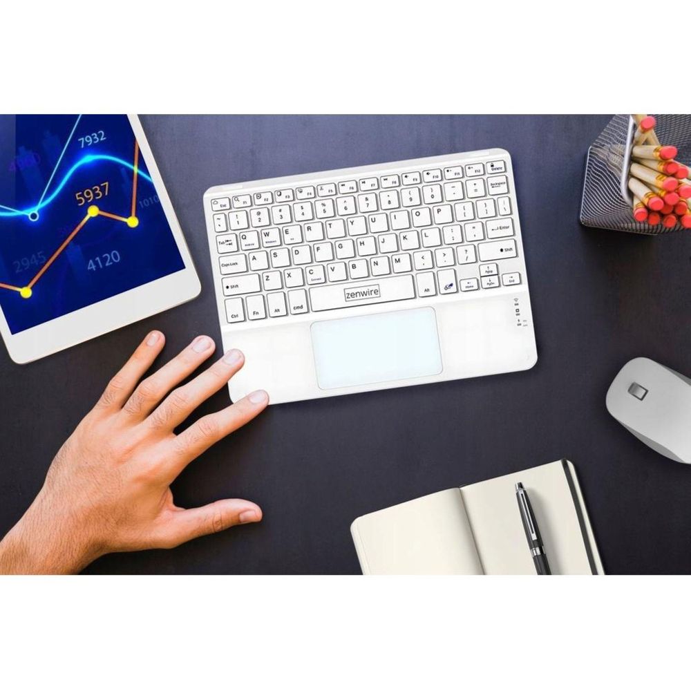 Bezprzewodowa klawiatura - Bluetooth - z touchpadem - SLIM - do smartfonów, tabletów i iPadów