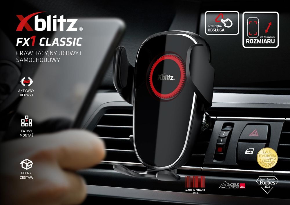 Xblitz FX1 Classic – grawitacyjny uchwyt samochodowy do telefonu