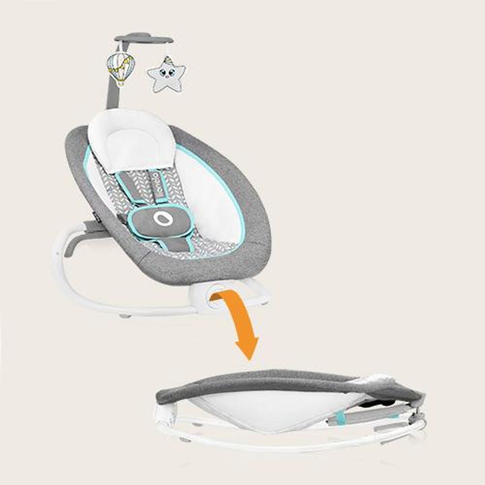 Lionelo Pascal babywippe babyschauke babynest baby wippe kinder schaukel bouncer Grau