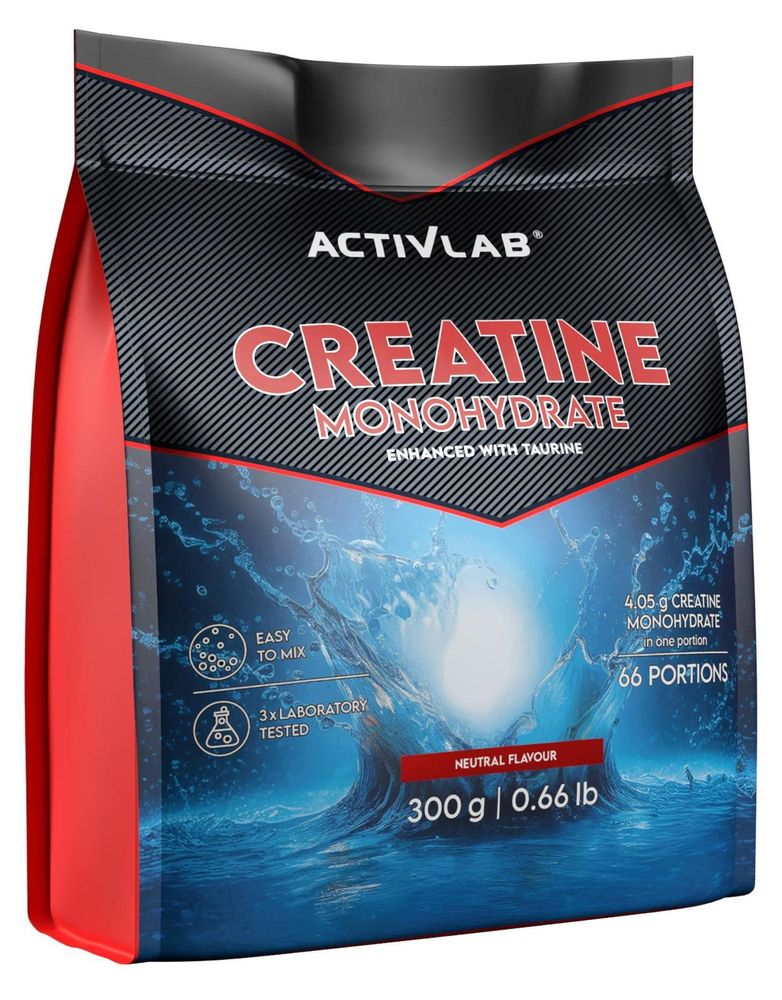 Activlab Creatine Monohydrate z tauryną – kreatyna w proszku neutralna, 300 g