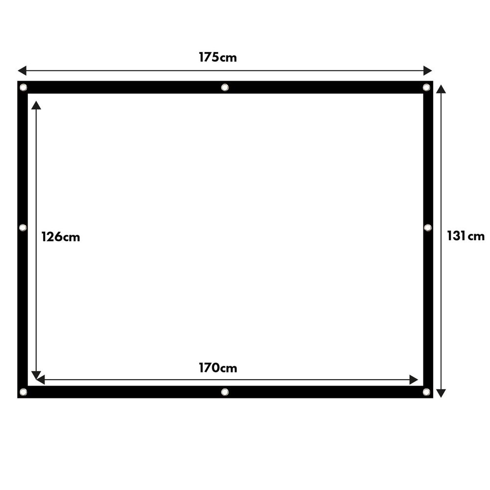 Maclean Projektionswand 84" 175x131cm 4:3 25mm Rand Spannhaken MC-166