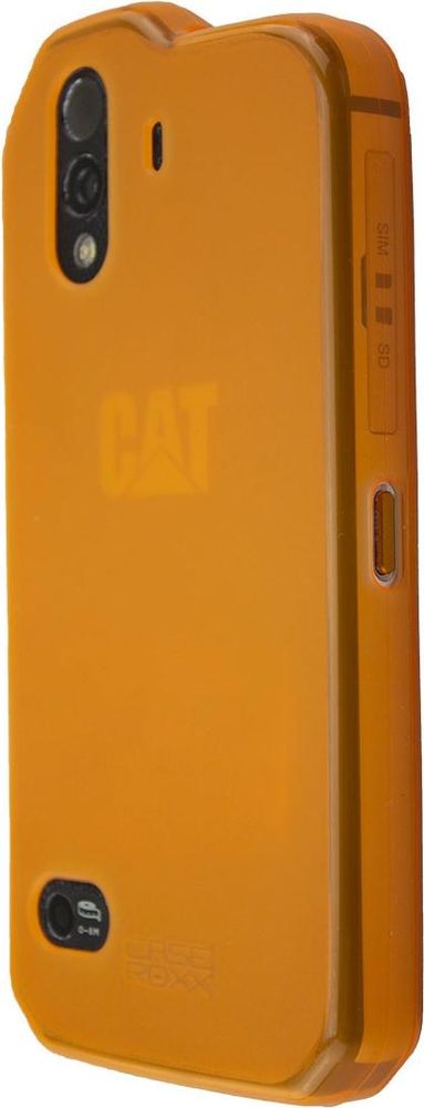 caseroxx Schutz-Hülle TPU-Hülle kompatibel mit Cat S61, Gummi Handy Tasche orange – Detailansicht